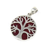 Tree of Life Silver Pendant 22mm - Coral Effect - JOLIGIFT.UK