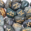 Runes Stone Set in Pouch - Moss Agate - JOLIGIFT.UK