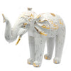 Wood Carved Elephant - White Gold - JOLIGIFT.UK