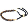 18K Gold Plated Gemstone Black String Bracelet - Tiger Eye - JOLIGIFT.UK