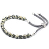 925 Silver Plated Gemstone Charcoal String Bracelet - Dalmation Jasper - JOLIGIFT.UK