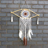 Protection Dream Catcher - Med Macrame Evil Eye White/ Grey/Brown - JOLIGIFT.UK