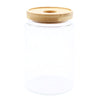 Cottage Bamboo Glass Jar - 15cm - JOLIGIFT.UK