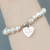 Personalised First Holy Communion Swirls & Hearts White Freshwater Pearl Bracelet - JOLIGIFT.UK