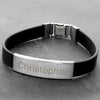 Personalised Stainless Steel Men's Black Bracelet - JOLIGIFT.UK