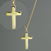 Personalised 9ct Gold Cross with Sterling Silver Heart & CZ Necklace - JOLIGIFT.UK