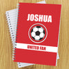 Personalised Red Football Fan A5 Notebook - JOLIGIFT.UK