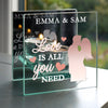 Personalised 'Love is All You Need' Mirrored Glass Tea Light Holder - JOLIGIFT.UK