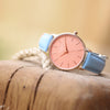 Ladies Architēct Coral - Handwriting Engraving + Light Blue Strap - JOLIGIFT.UK